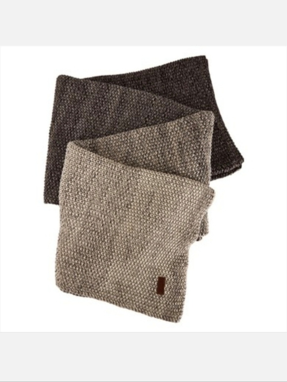 Summer & Rose Grey, Brown, & Cream Ombre 100% Cotton Knit Throw ~ NWT